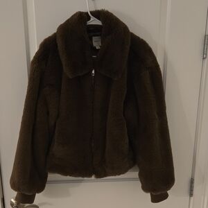 Maeve Chocolate Faux Fur Coat